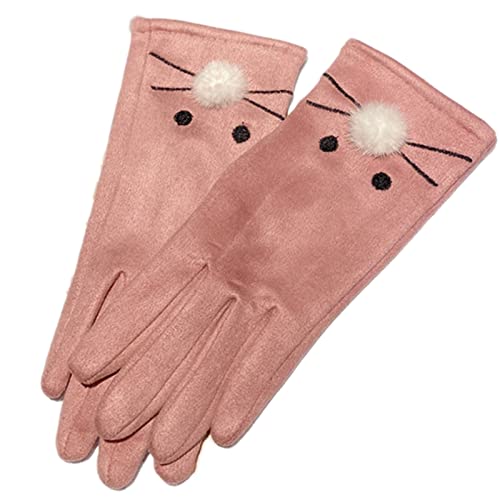 THINCAN Handschuhe, Warme Winterhandschuhe, Touchscreen-Handschuhe zum Reiten, bestickte Vollfingerhandschuhe von THINCAN