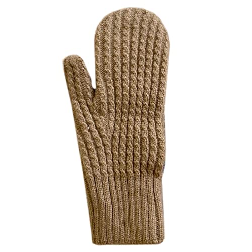 THINCAN Handschuhe, Weiche Häkelhandschuhe zum Fahren, Vollfinger-Fäustlinge, einfarbige Strickhandschuhe von THINCAN