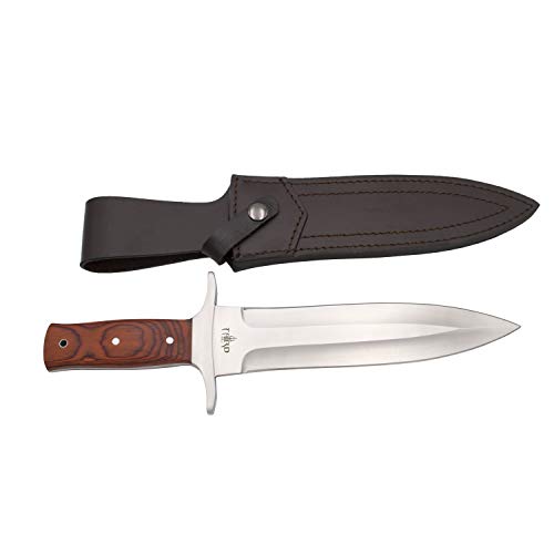 THIRD Jagdmesser 15023PW, mit satinierter 23 cm 440 Stahlklinge, Pakkawood-Griff, mit Ledertasche THIRD Jagdmesser 15023PW, mit satinierter 23 cm 440 Stahlklinge, Pakkawood-Griff, mit Ledertasche von THIRD