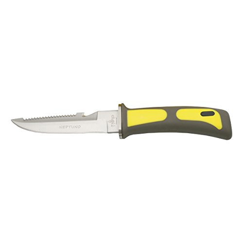 THIRD Messer Scuba Diving 15481Y mit 11,4 cm Stahlklinge, gelbem ABS Griff, gelber ABS Abdeckung und Gummibändern zur Befestigung. von THIRD