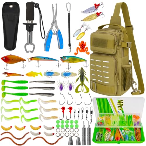 THKFISH 79-teiliges Angeltaschen Set, Wasserdichter Angelrucksack mit Boxen, Angeltasche für Angeln, inklusive Angelzangen, Ködern, Fischhakenentferner und Lip Gripper THKFISH 79-teiliges Angeltaschen Set, Wasserdichter Angelrucksack mit Boxen, Angeltasche für Angeln, inklusive Angelzangen, Ködern, Fischhakenentferner und Lip Gripper von THKFISH