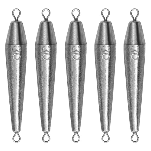 THKFISH Angelblei, Inline Trolling Sinker Fishing Weights Sinkers Doppelring Bleigewichte, Torpedo Bleie Für Salz- Und Süßwasser, 1oz-3.5oz, Angel Blei Set, Dropshot Blei, Laufblei Angeln, Birnenblei THKFISH Angelblei, Inline Trolling Sinker Fishing Weights Sinkers Doppelring Bleigewichte, Torpedo Bleie Für Salz- Und Süßwasser, 1oz-3.5oz, Angel Blei Set, Dropshot Blei, Laufblei Angeln, Birnenblei von THKFISH