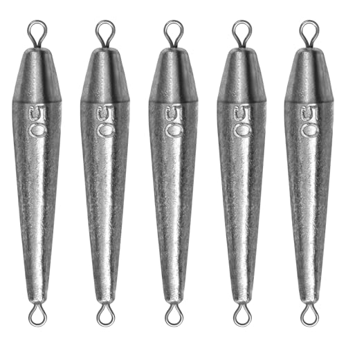 THKFISH Angelblei, Inline Trolling Sinker Fishing Weights Sinkers Doppelring Bleigewichte, Torpedo Bleie Für Salz- Und Süßwasser, 1oz-3.5oz, Angel Blei Set, Dropshot Blei, Laufblei Angeln, Birnenblei THKFISH Angelblei, Inline Trolling Sinker Fishing Weights Sinkers Doppelring Bleigewichte, Torpedo Bleie Für Salz- Und Süßwasser, 1oz-3.5oz, Angel Blei Set, Dropshot Blei, Laufblei Angeln, Birnenblei von THKFISH
