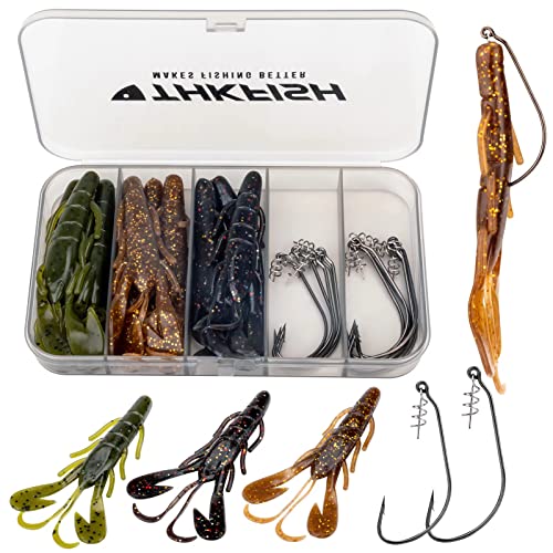 THKFISH Angelhaken Set Angelzubehör Set Drehverschluss Haken Gewichtshaken Swimbait Haken für Schwimmköder Salzwasser Süßwasser 19Stück von THKFISH