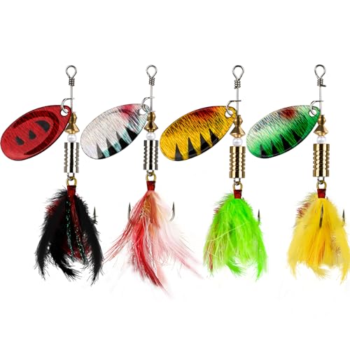 THKFISH Angelköder Kunstköder Spinner Köder Angelspinner Spinnerbait Forellenköder Angelköder für Bass Trout Crappie B-6g 4Stück THKFISH Angelköder Kunstköder Spinner Köder Angelspinner Spinnerbait Forellenköder Angelköder für Bass Trout Crappie B-6g 4Stück von THKFISH