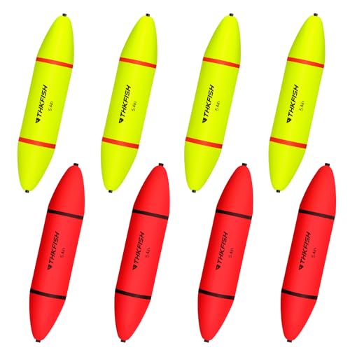 THKFISH Eva Angelposen Set, 8PCS Leuchtposen, Schwimmer Angeln, Slip Posen für Salzwasser und Süßwasser, Waggler Posen in Gelb & Rot, Hechtpose, Forellen Posen, Angelzubehör Posen, 90/117/137 cm THKFISH Eva Angelposen Set, 8PCS Leuchtposen, Schwimmer Angeln, Slip Posen für Salzwasser und Süßwasser, Waggler Posen in Gelb & Rot, Hechtpose, Forellen Posen, Angelzubehör Posen, 90/117/137 cm von THKFISH
