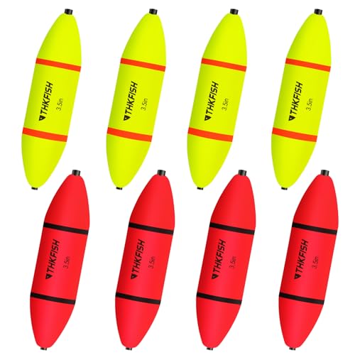 THKFISH Eva Angelposen Set, 8PCS Leuchtposen, Schwimmer Angeln, Slip Posen für Salzwasser und Süßwasser, Waggler Posen in Gelb & Rot, Hechtpose, Forellen Posen, Angelzubehör Posen, 90/117/137 cm THKFISH Eva Angelposen Set, 8PCS Leuchtposen, Schwimmer Angeln, Slip Posen für Salzwasser und Süßwasser, Waggler Posen in Gelb & Rot, Hechtpose, Forellen Posen, Angelzubehör Posen, 90/117/137 cm von THKFISH