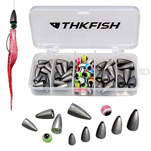 THKFISH Angelsets Angelzubehör Set, Texas und Carolina Rig, Gewichte Angeln Sinker, Offset Haken, Angeln Perlen, Angeln Ringe, Bobber Stopper, Angeln Wirbel, Angelsets 64stücke THKFISH Angelsets Angelzubehör Set, Texas und Carolina Rig, Gewichte Angeln Sinker, Offset Haken, Angeln Perlen, Angeln Ringe, Bobber Stopper, Angeln Wirbel, Angelsets 64stücke von THKFISH