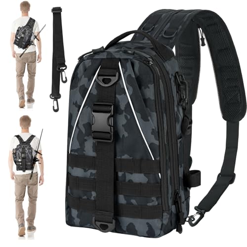 THKFISH Angeltasche 10L Angelrucksack mit Rutenhalter Wanderrucksäcke mit abnehmbarem Schultergurt Trekkingrucksäcke zum Angeln Camping Wandern,für 3 * 3600 Angelkoffer BLACKCAMO THKFISH Angeltasche 10L Angelrucksack mit Rutenhalter Wanderrucksäcke mit abnehmbarem Schultergurt Trekkingrucksäcke zum Angeln Camping Wandern,für 3 * 3600 Angelkoffer BLACKCAMO von THKFISH
