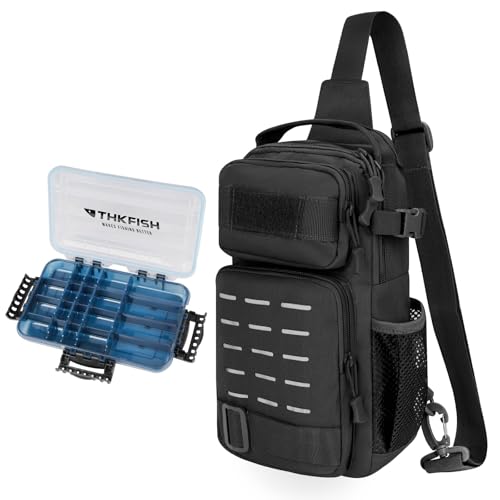 THKFISH Angeltasche mit Boxen, wasserdichte Angelrucksack für Angeln, Schultertasche mit 1 Box, Angelausrüstung THKFISH Angeltasche mit Boxen, wasserdichte Angelrucksack für Angeln, Schultertasche mit 1 Box, Angelausrüstung von THKFISH
