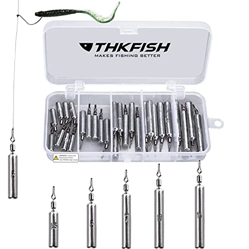 THKFISH Angelzubehör Set Gewichte Angeln Sinker Angeln Drop Shot Gewichte Angelgewichte Kit Drop Shot Rig A-Schlank Gestaltenn Gewichte 28 Stück von THKFISH