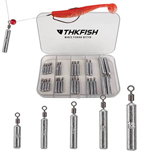 THKFISH Angelzubehör Set Gewichte Angeln Sinker Angeln Drop Shot Gewichte Angelgewichte Kit Drop Shot Rig E-Schlank Gestaltenn Gewichte 28 Stück von THKFISH