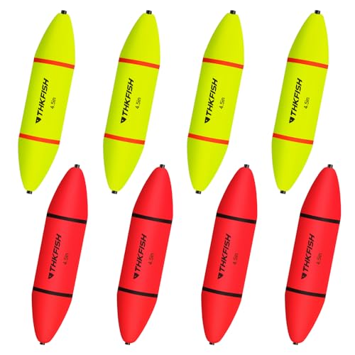 THKFISH Eva Angelposen Set, 8PCS Leuchtposen, Schwimmer Angeln, Slip Posen für Salzwasser und Süßwasser, Waggler Posen in Gelb & Rot, Hechtpose, Forellen Posen, Angelzubehör Posen, 90/117/137 cm THKFISH Eva Angelposen Set, 8PCS Leuchtposen, Schwimmer Angeln, Slip Posen für Salzwasser und Süßwasser, Waggler Posen in Gelb & Rot, Hechtpose, Forellen Posen, Angelzubehör Posen, 90/117/137 cm von THKFISH