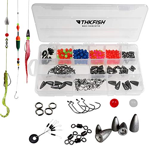 THKFISH Texas and Carolina Angelvorrichtung Barsch Angeln Kugelgewichte zum Angeln Sinkers Haken Rolling Barrel Angeln Wirbel Perlen Ringe Angeln Tackle Kit 389pcs THKFISH Texas and Carolina Angelvorrichtung Barsch Angeln Kugelgewichte zum Angeln Sinkers Haken Rolling Barrel Angeln Wirbel Perlen Ringe Angeln Tackle Kit 389pcs von THKFISH