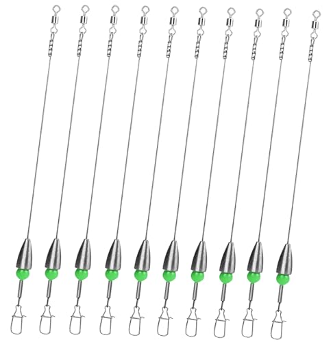 THKFISH Vorfächer Angeln mit Haken Carolina Rigs Pre Rigged Carolina Ready Rigs Vorfachtakelung Angelgewichte 10g 10Stück von THKFISH