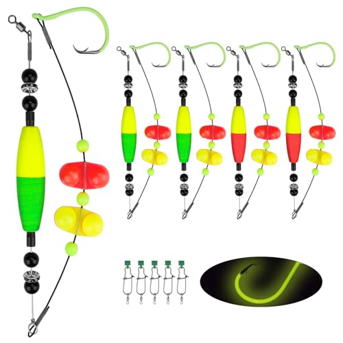 THKFISH Wels Angel Vorfach Set, Wels Posen Rigs, 5er Bank Fishing Angelposen mit Catfish Rattle Rig, Schwimmer Angelvorfächer, 6/0 8/0 10/0 Kreishaken, 50-70 LB Drahtschnur für Santee Rig Wels THKFISH Wels Angel Vorfach Set, Wels Posen Rigs, 5er Bank Fishing Angelposen mit Catfish Rattle Rig, Schwimmer Angelvorfächer, 6/0 8/0 10/0 Kreishaken, 50-70 LB Drahtschnur für Santee Rig Wels von THKFISH