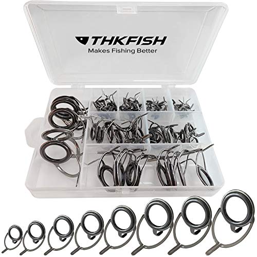 thkfish Angelrutenführungen, Angelruten--Set, Baitcast-Rutenführungen, Keramik, Edelstahl, Carbon-Führung, , brüniert, silberfarben, 75 Stück thkfish Angelrutenführungen, Angelruten--Set, Baitcast-Rutenführungen, Keramik, Edelstahl, Carbon-Führung, , brüniert, silberfarben, 75 Stück von THKFISH