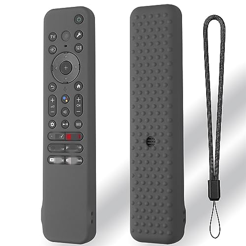 Fernbedienungshülle für Sony RMF-TX810U/RMF-TX811U/RMF-TX910U, Schutzhülle für TV-Fernbedienung, stoßfeste Silikonhülle, Ersatzhülle, Lanyard (nur Hülle) (Dunkelgrau) von THLMT