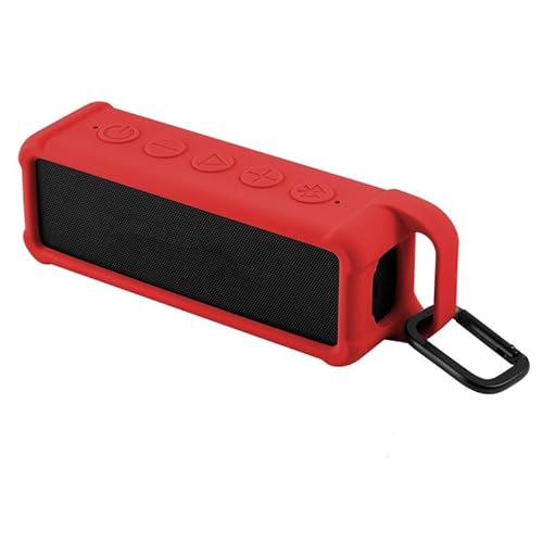 Schutzhülle kompatibel mit Anker Soundcore 2, Bluetooth-Lautsprecher, Schutzhülle, tragbare Tragetasche, Harte Reiseschale, Tasche mit Metallschnalle (nur Hülle) (Rot) von THLMT
