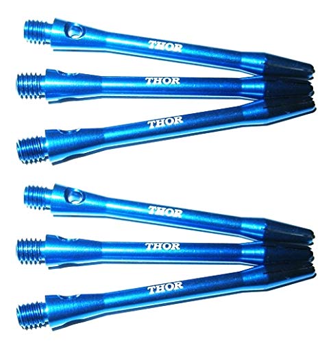 THOR-DARTS ®™ Aluminiumschäfte 47mm medium Dart Alu Shafts 2 Set = 6 Stück blau von THOR-DARTS