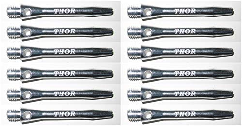 THOR-DARTS ®™ Aluminiumschäfte 47mm medium Dart Alu Shafts 4 Set = 12 Stück silber von THOR-DARTS
