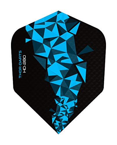 THOR-DARTS 30 Stück (10 Set) extra Strong Darts Flights HD-280 Blue Black 150 Micron Flys extra Lange haltbar Standardform Ultra Strong blau-schwarz HD150 Plus (F2 blau) … von THOR-DARTS