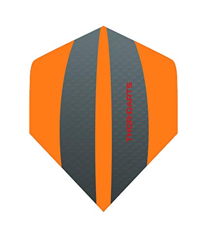THOR-DARTS Exclusiv-Line: 15 orange Darts Flights HD-240 F3 orange/grau Dart Flys extra Lange haltbar Thickness > 100 mic (15 Stück (5 Set), orange) … von THOR-DARTS