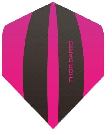 THOR-DARTS Exclusiv-Line: 9 Pink Darts Flights HD-240 F3 pink/grau Dart Flys extra Lange haltbar Thickness > 100 mic (9 Stück (3 Set), pink) Dartflight extra Thick Magenta rosa pink von THOR-DARTS