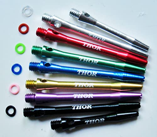 THOR-DARTS Laser Aluminiumschäfte Dart Shafts Short/medium in diversen Farben von Thor-Sports (4 Set (12 Stück), Short 35mm schwarz) von THOR-DARTS
