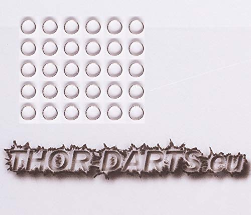 Silberfarbene Metallstiel-Federringe Wellenfederringe für Darts, 30 (10 Sets) von THOR-DARTS