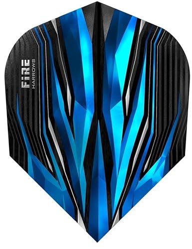 Harrows Darts Flights Fire Flame Dartflights 1-3-5-10 Set Plus optionale Thor Flights, erhältlich in blau, rot, grün oder zweifarbig Gel-rot (1 Set, blau) von THOR-SPORTS