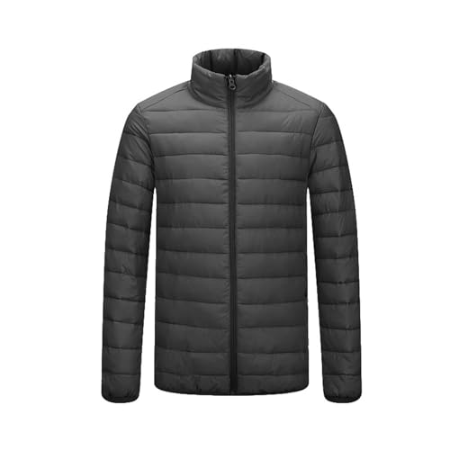 THOYBMO Daunenjacke Down Jacket Herren Gesteppt Verstaubar Ultraleicht Kurz Isolierter Puffermantel Den Winter Schnee Skifahren Wandern Reisen,Black,2XL72.5 von THOYBMO