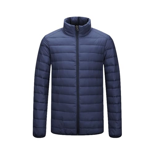 THOYBMO Daunenjacke Down Jacket Herren Gesteppt Verstaubar Ultraleicht Kurz Isolierter Puffermantel Den Winter Schnee Skifahren Wandern Reisen,Blue,2XL72.5 von THOYBMO