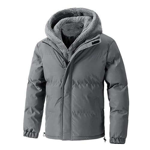 THOYBMO Daunenjacke Down Jacket Herren Gesteppter Wintermantel Warme Jacke Verdicken Winddicht Isolierte Oberbekleidung Mit Kapuze,Gray,7XL115 von THOYBMO