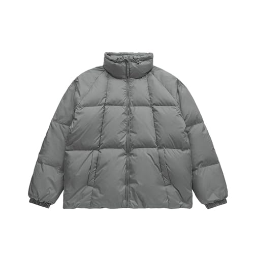 THOYBMO Daunenjacke Down Jacket Unisex Steppmantel Wasserabweisend Winddicht Weiße Entendaunen Winter Oberbekleidung,Gray,L von THOYBMO