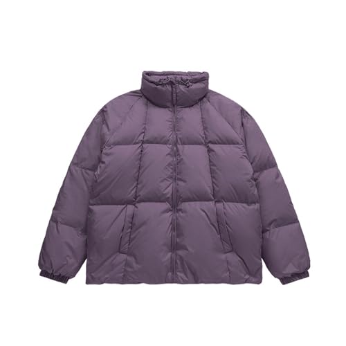 THOYBMO Daunenjacke Down Jacket Unisex Steppmantel Wasserabweisend Winddicht Weiße Entendaunen Winter Oberbekleidung,Purple,M von THOYBMO