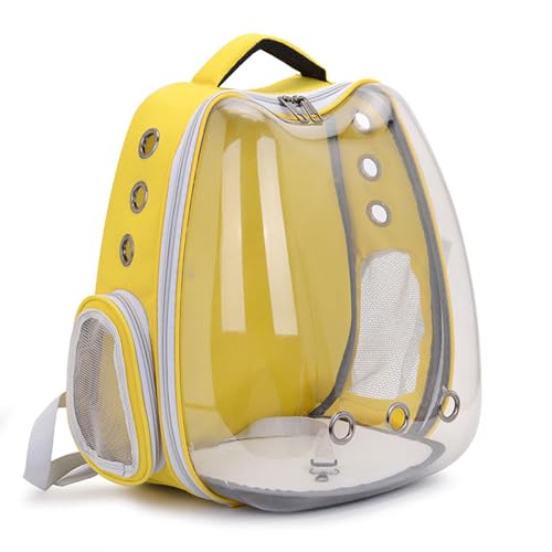 THOYBMO Haustier Rucksack Pet Carrier Backpack Kleine Katzen Welpen Häschen Von Fluggesellschaften Zugelassene Luftpolstertasche für Reisen Wandern,Yellow von THOYBMO