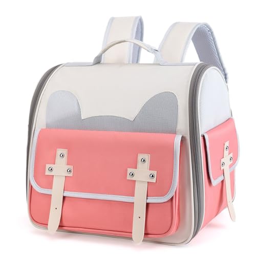 THOYBMO Haustier Trage Rucksack Katzen Pet Carrier Backpack Hunde Kleintiere Tragbarer Haustier Reiseträger Belüftetes Design für Reisen Wandern Camping,Pink von THOYBMO