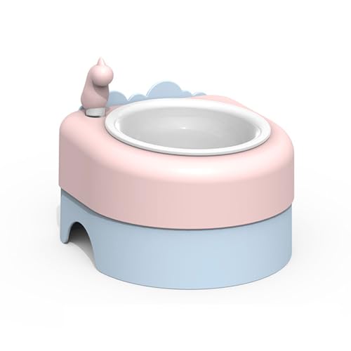 THOYBMO Katzen Hundenäpfe Cat Food Bowl Keramik Futternäpfe für Katzen Kleine Hunde Schützen die Wirbelsäule,Pink von THOYBMO