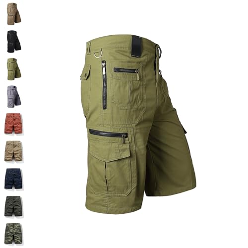 THQERAER Men's Outdoor Sporty Fitness Multifunctional Shorts, 2024 New Multifunctional Tactical Shorts (Green,X-Large) von THQERAER