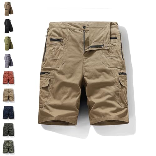 THQERAER Men's Outdoor Sporty Fitness Multifunctional Shorts, 2024 New Multifunctional Tactical Shorts (Khaki,3X-Large) von THQERAER