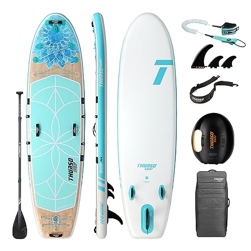 THURSO SURF Tranquility aufblasbares Yoga Stand Up Paddle Board SUP 325x86x15 cm Paket Inclusive Paddel mit KARBON-Schaft/2+1 Flossen mit Schnellverschluss/Leine/Pumpe/Rucksack THURSO SURF Tranquility aufblasbares Yoga Stand Up Paddle Board SUP 325x86x15 cm Paket Inclusive Paddel mit KARBON-Schaft/2+1 Flossen mit Schnellverschluss/Leine/Pumpe/Rucksack von THURSO SURF