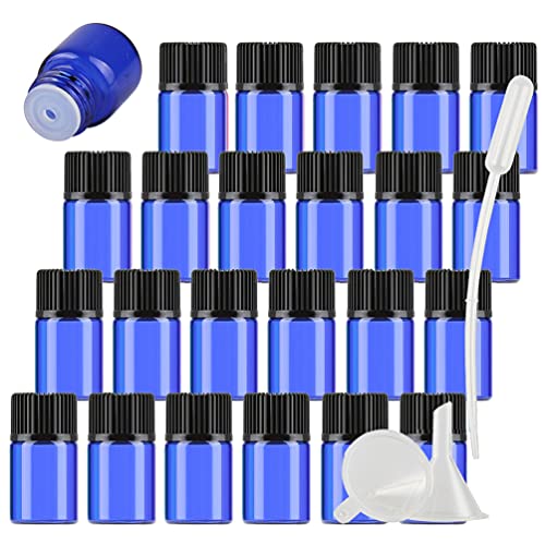 TIANZD 25 Stück Leer 2 ml Kleine Glasflaschen mit Orifice Reducer Blau Mini-ätherische Ölflaschen Duft Glas Fläschchen für Ätherisches Öl,Aromatherapie,Parfüm,Massage TIANZD 25 Stück Leer 2 ml Kleine Glasflaschen mit Orifice Reducer Blau Mini-ätherische Ölflaschen Duft Glas Fläschchen für Ätherisches Öl,Aromatherapie,Parfüm,Massage von TIANZD