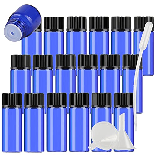 TIANZD 50 Stück Leer 5 ml Kleine Glasflaschen mit Orifice Reducer Blau Mini-ätherische Ölflaschen Duft Glas Fläschchen für Ätherisches Öl,Aromatherapie,Parfüm,Massage TIANZD 50 Stück Leer 5 ml Kleine Glasflaschen mit Orifice Reducer Blau Mini-ätherische Ölflaschen Duft Glas Fläschchen für Ätherisches Öl,Aromatherapie,Parfüm,Massage von TIANZD