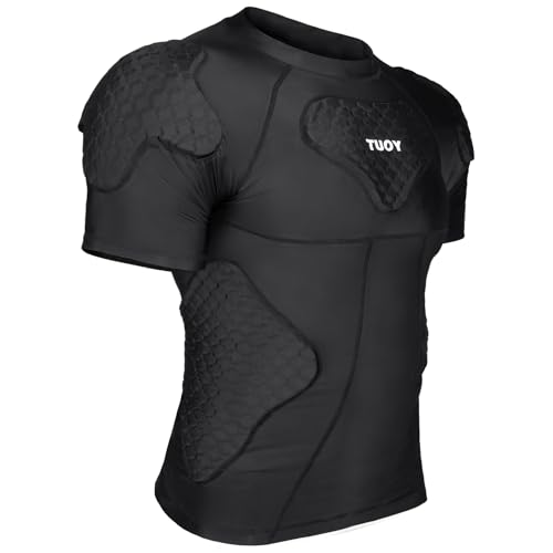 TIAXU TIAXU Gepolstertes Herren-Shirt, Fußball-Brustschutz, Herz-Brustschutz, Brustschutz, Kompressionsshirt mit Schulter- und Rückenripppolstern für Erwachsene, Fußball, Basketball, Baseball, TIAXU TIAXU Gepolstertes Herren-Shirt, Fußball-Brustschutz, Herz-Brustschutz, Brustschutz, Kompressionsshirt mit Schulter- und Rückenripppolstern für Erwachsene, Fußball, Basketball, Baseball, von TIAXU TIAXU