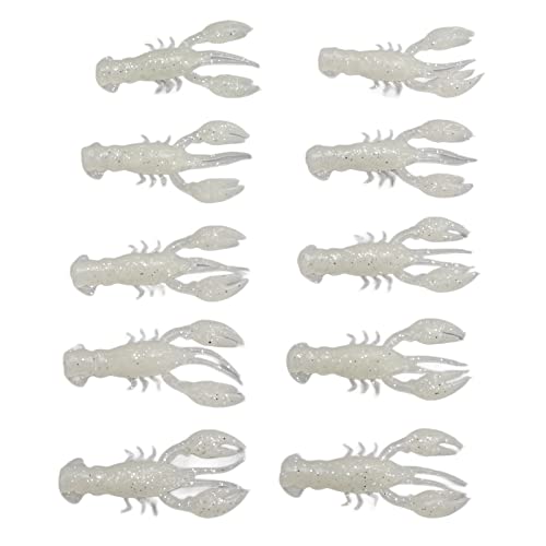 Angelköder, 10 Stück, Weiche Angelköder, Crawdad-Köder, 10 Stück, Weiche Angelköder, PVC-Garnelen, Künstliche Weiche Köder Zum Barschangeln (Packung mit zehn Stück) von TIKATARER