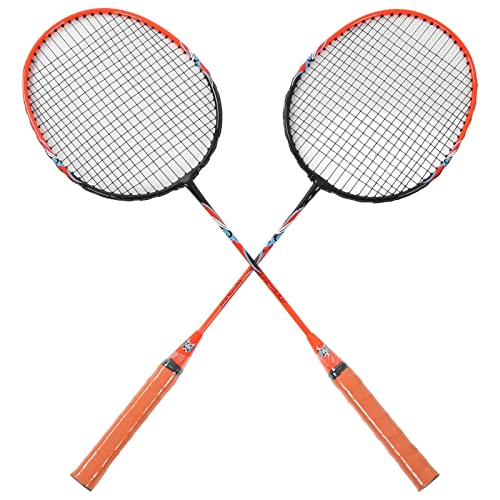 TIKATARER Badmintonschläger, Rote Ferrolegierung und Nylon, Integrierte Doppel-Badmintonschläger, Badmintonschläger-Set mit Aufbewahrungstasche, Badminton-Set für Anfänger, von TIKATARER