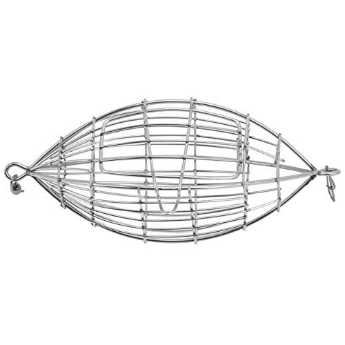 TIKATARER Krabbenkäfig, Angelköderkäfig, Edelstahl, Köderkäfig, Angelköderkäfig, Karpfenangeln, Fallenkorb, Futterspenderhalter für Garnelen, Krabbenfischköder (S) von TIKATARER