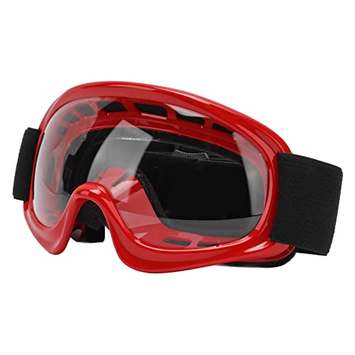 TIKATARER Motorradbrille für Herren, Motorradbrille für, Dirtbike-Brille, UV-Schutz, Motorradbrille, Dirtbike-Brille, Verstellbar, für Outdoor-Radfahren, Ski, ATV, Off-Road-Rennen (Rot) von TIKATARER