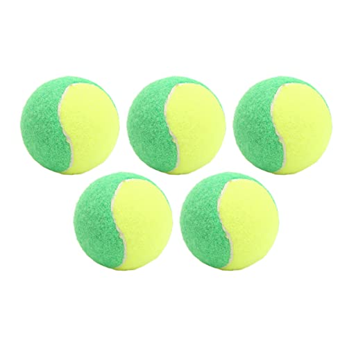 TIKATARER Tennisbälle, Tennisbälle, Massen-Tennisball, Stoffoptik, 5 Stück, 6,1 cm, Gummi, Elastische Tennisbälle, Druckentlastung für und Erwachsene, Training, Unterhaltung (Green) von TIKATARER